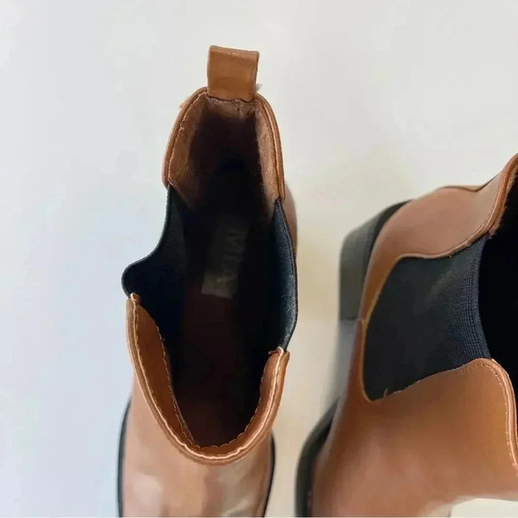 MIA Dru Chelsea Platform Boot Bootie Chunky Block Heel Cognac Size 11 New no box - Picture 5 of 11